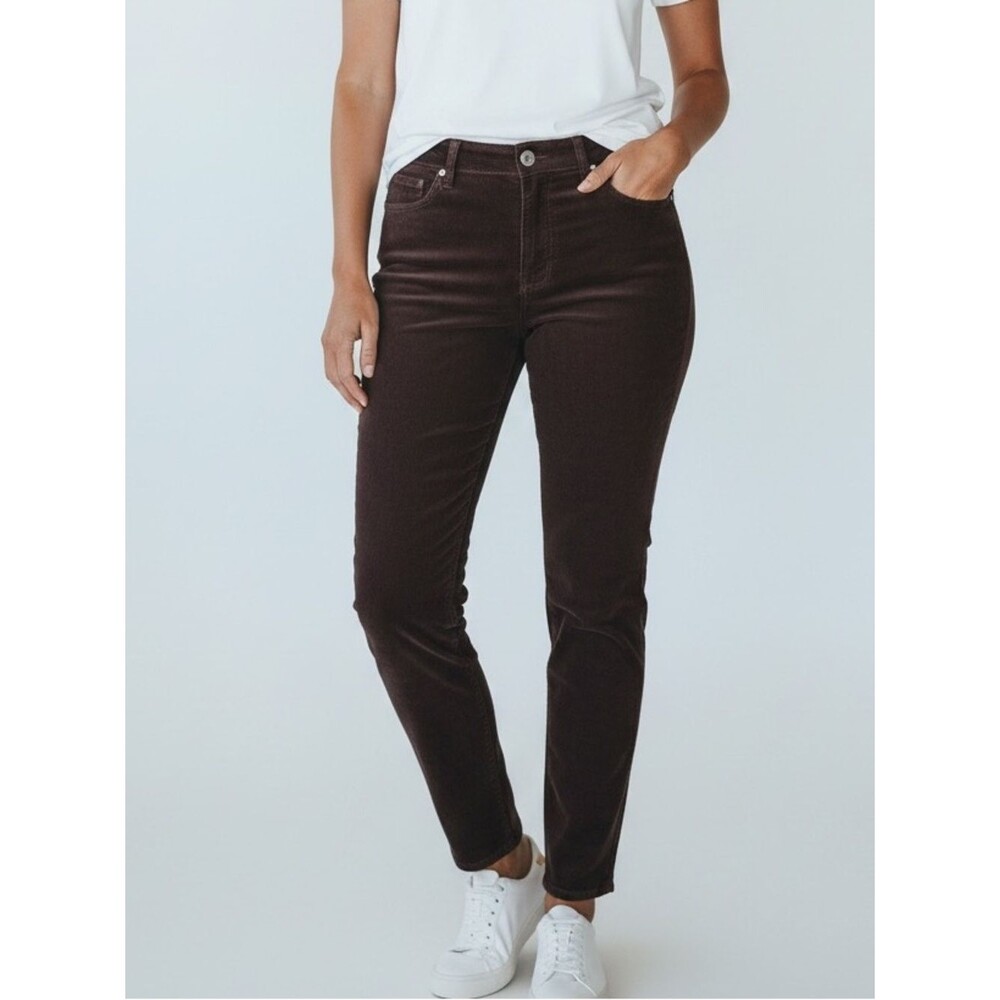 Women's Maroon LOFT Curvy Skinny Corduroy Pants